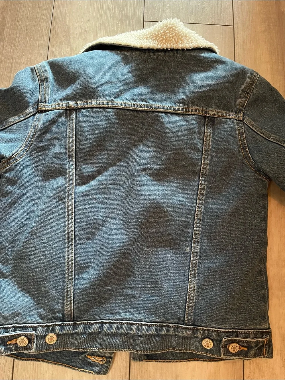 Old Navy Kids (boys or girls) Sherpa-Lined Jean Jacket - Blue with Cream Collar